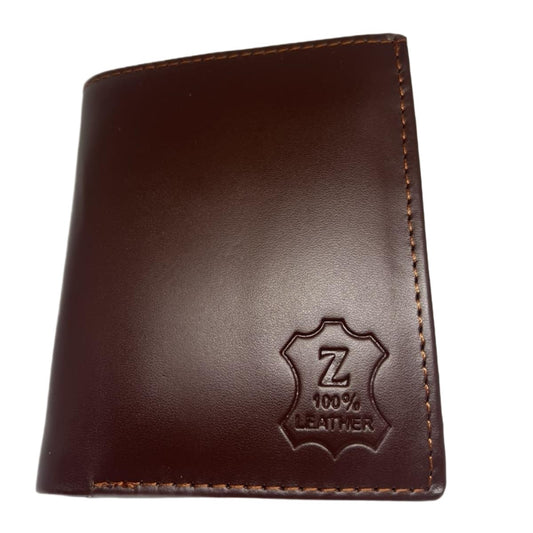 Wallet - Vertical Brown Leather